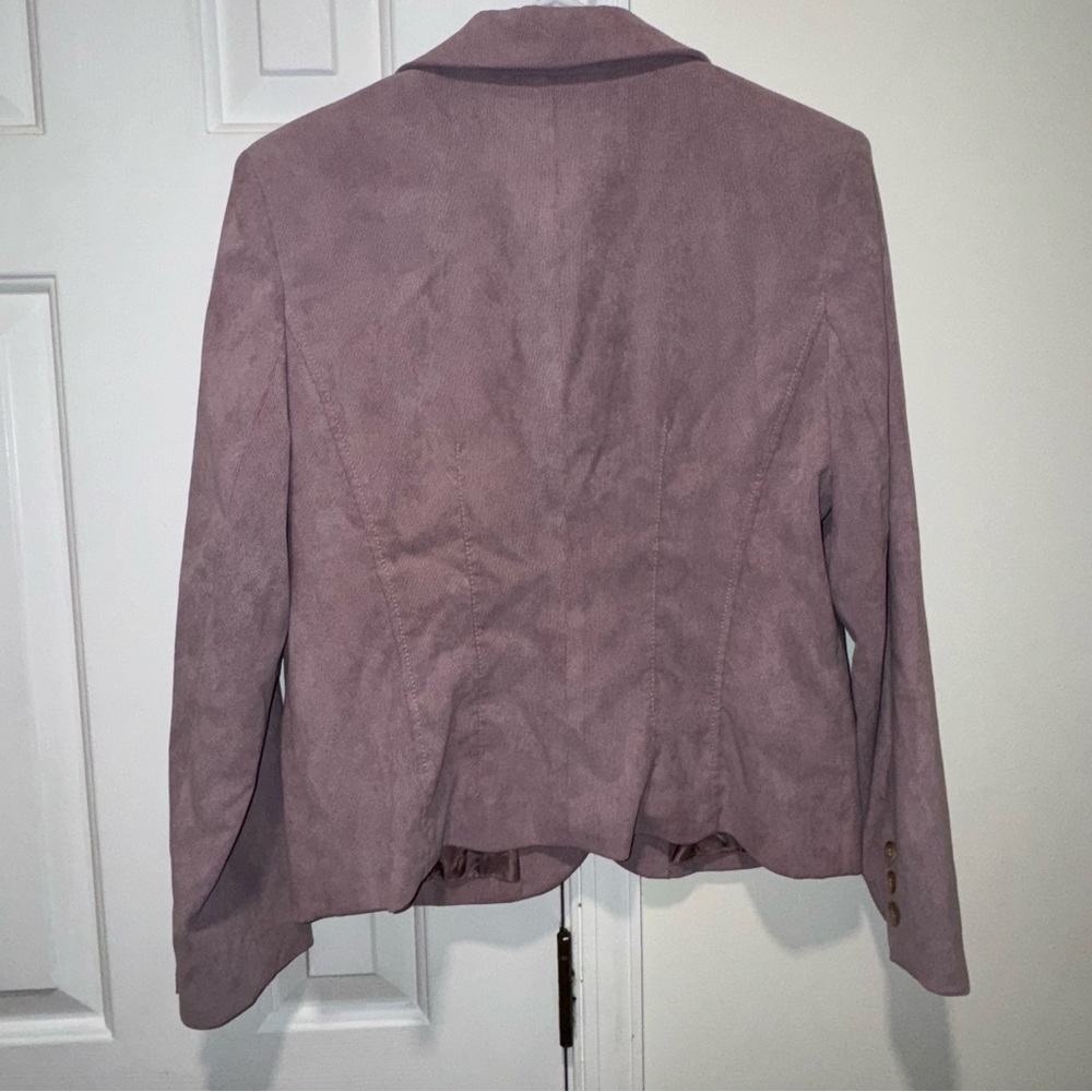 Petite Sophisticate corduroy lilac purple vintage single button blazer 12P - Picture 8 of 13
